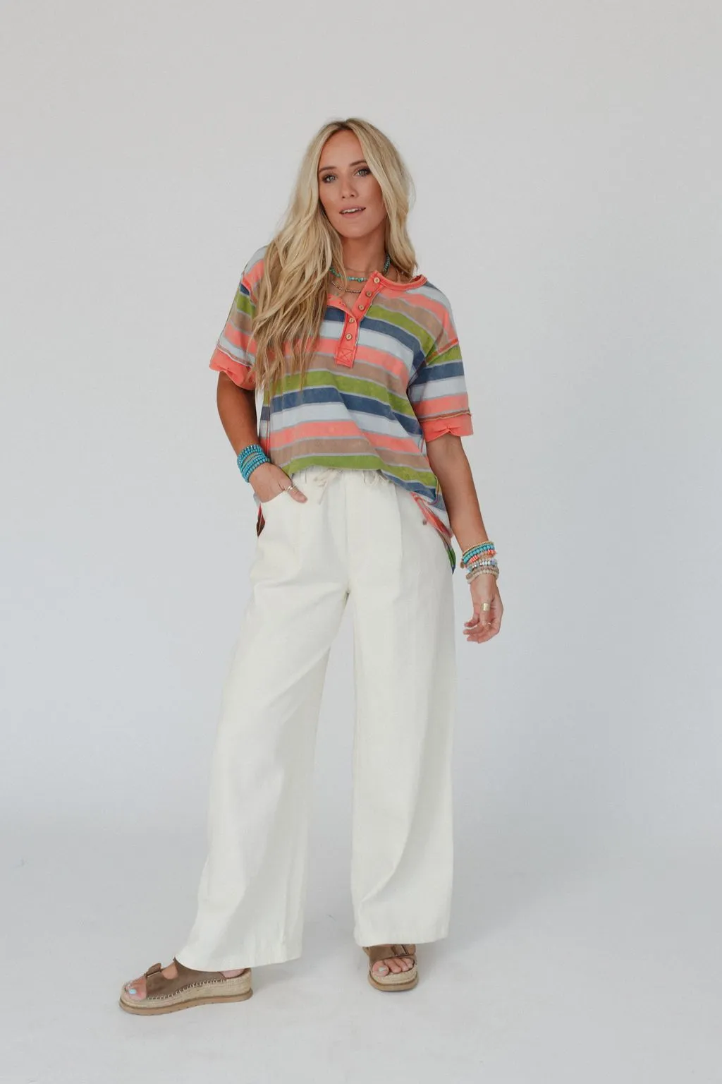 Groove Out Wide Leg Pants - Ivory