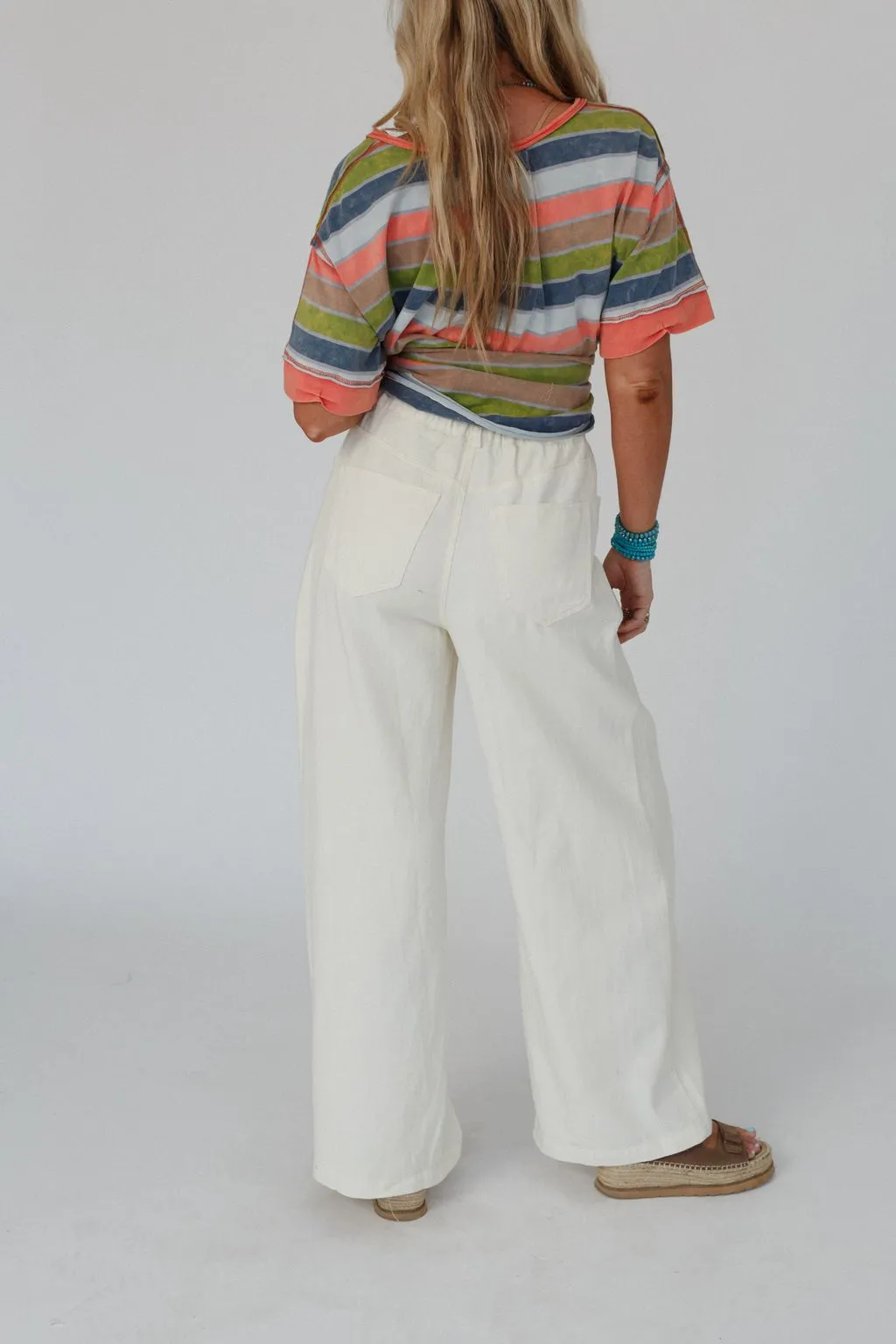 Groove Out Wide Leg Pants - Ivory