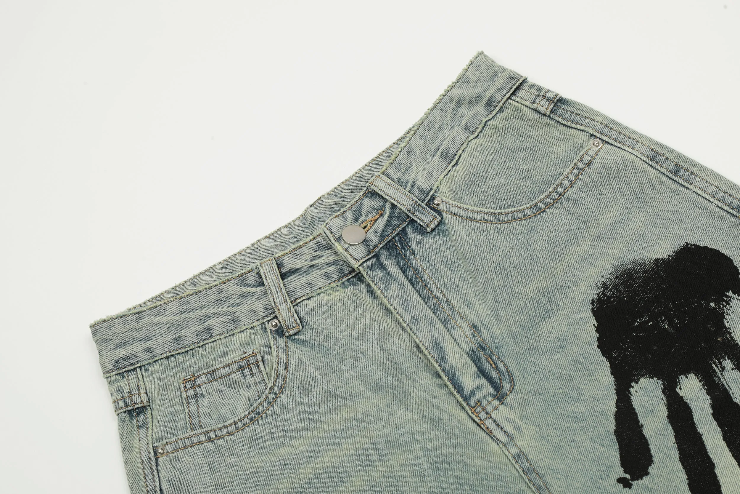 Handprint | Casual Wide-Leg Jeans