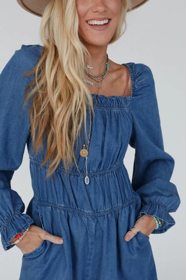 Indigo Breeze Smocked Romper - Blue