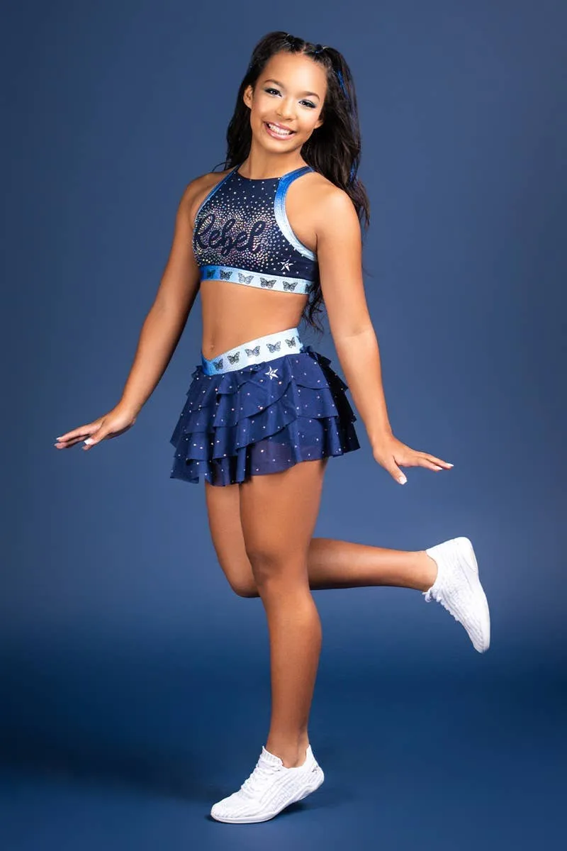 Jayla Sports Bra in Navy Butterfly