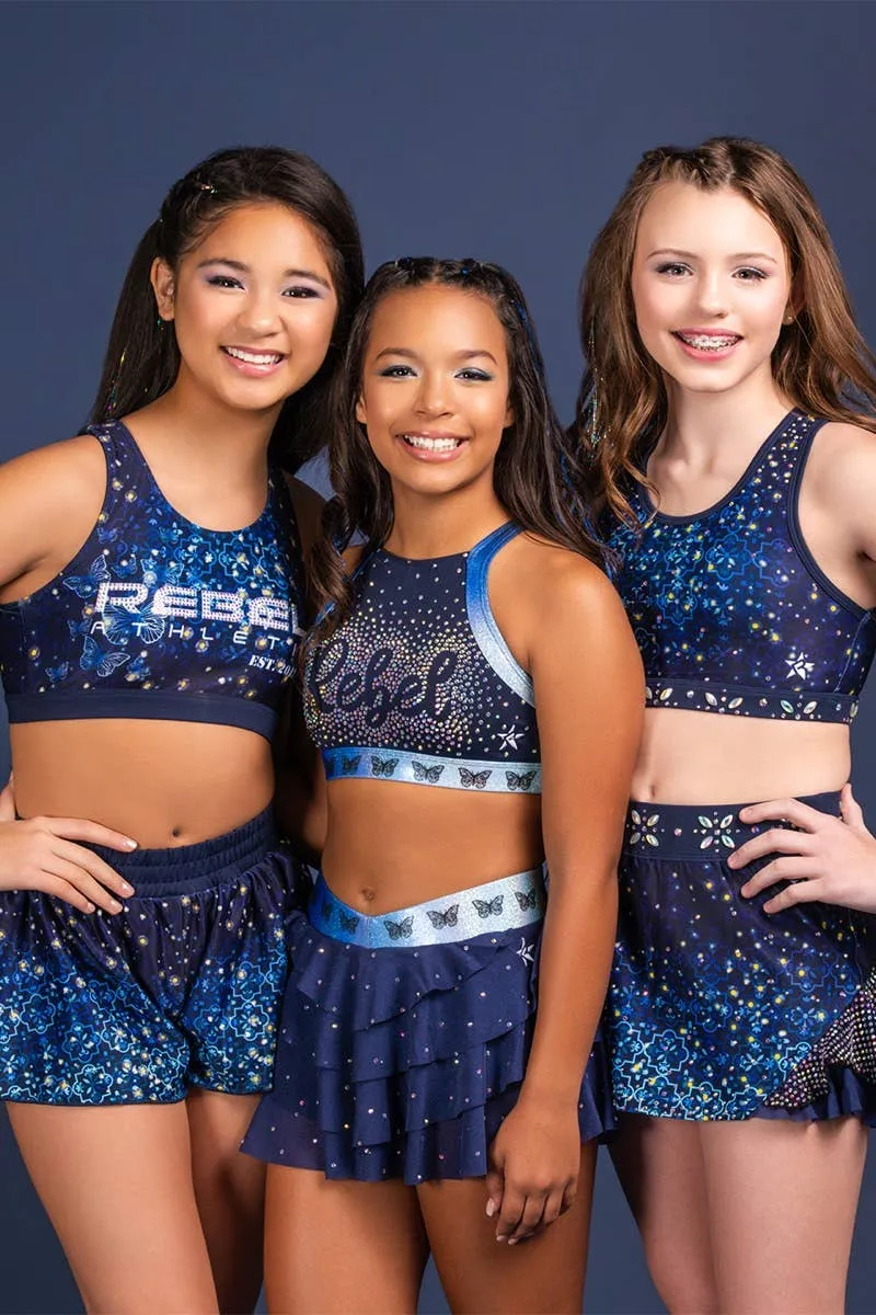 Jayla Sports Bra in Navy Butterfly