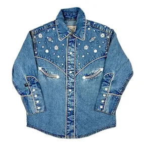 Kid's Embroidered Out of This World Denim Western Shirt