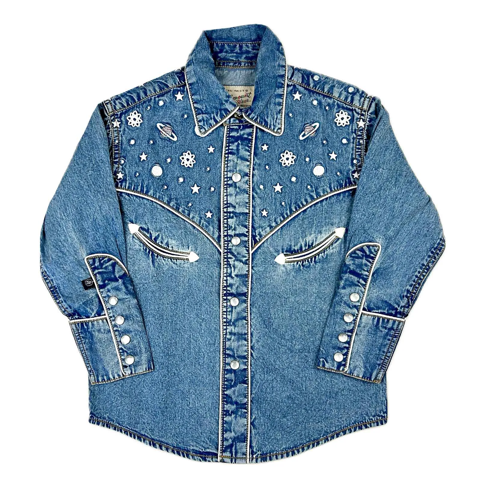 Kid's Embroidered Out of This World Denim Western Shirt