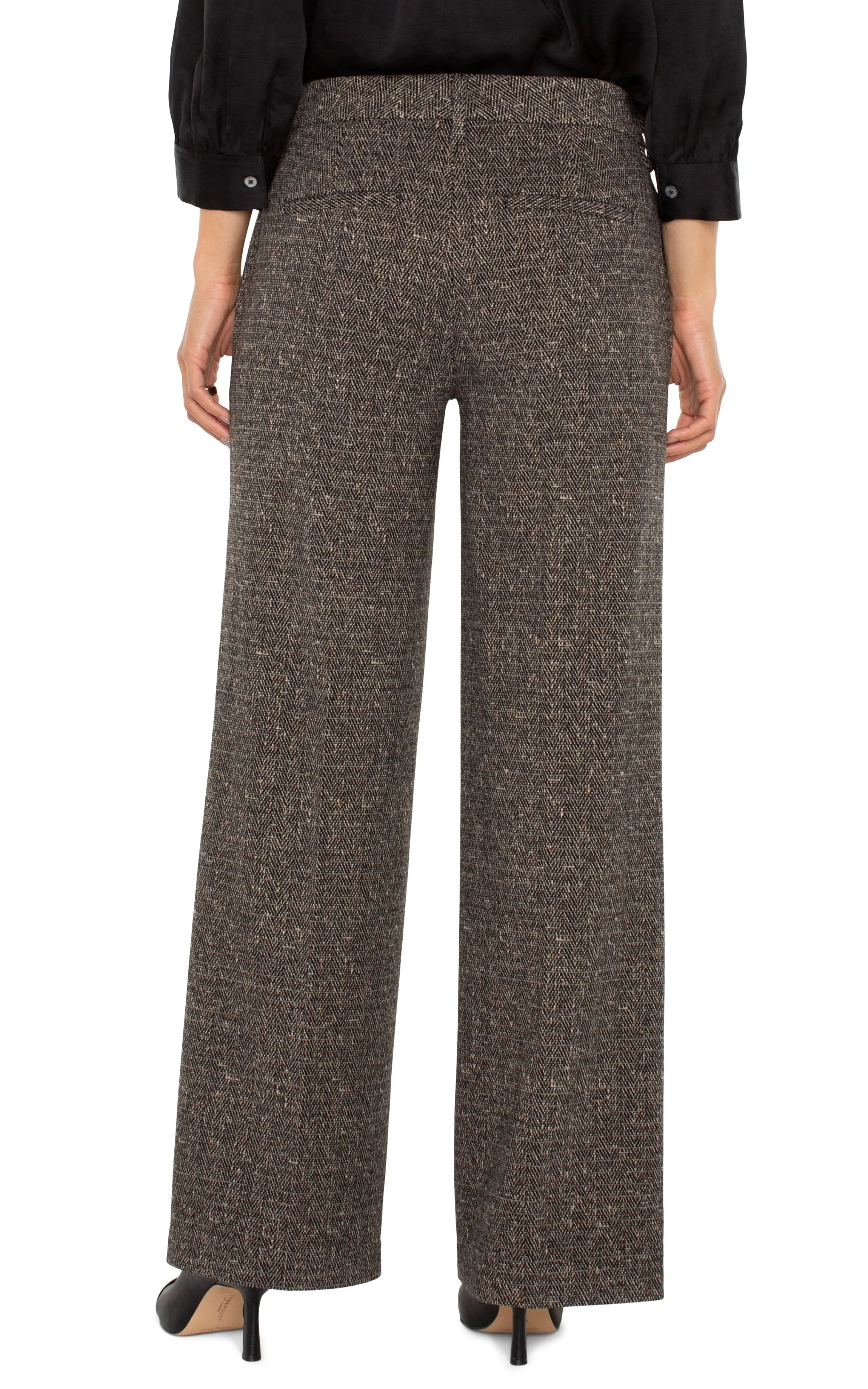 LIVERPOOL KELSEY WIDE LEG TROUSER - TAN MULTI - LM4654TL1087H