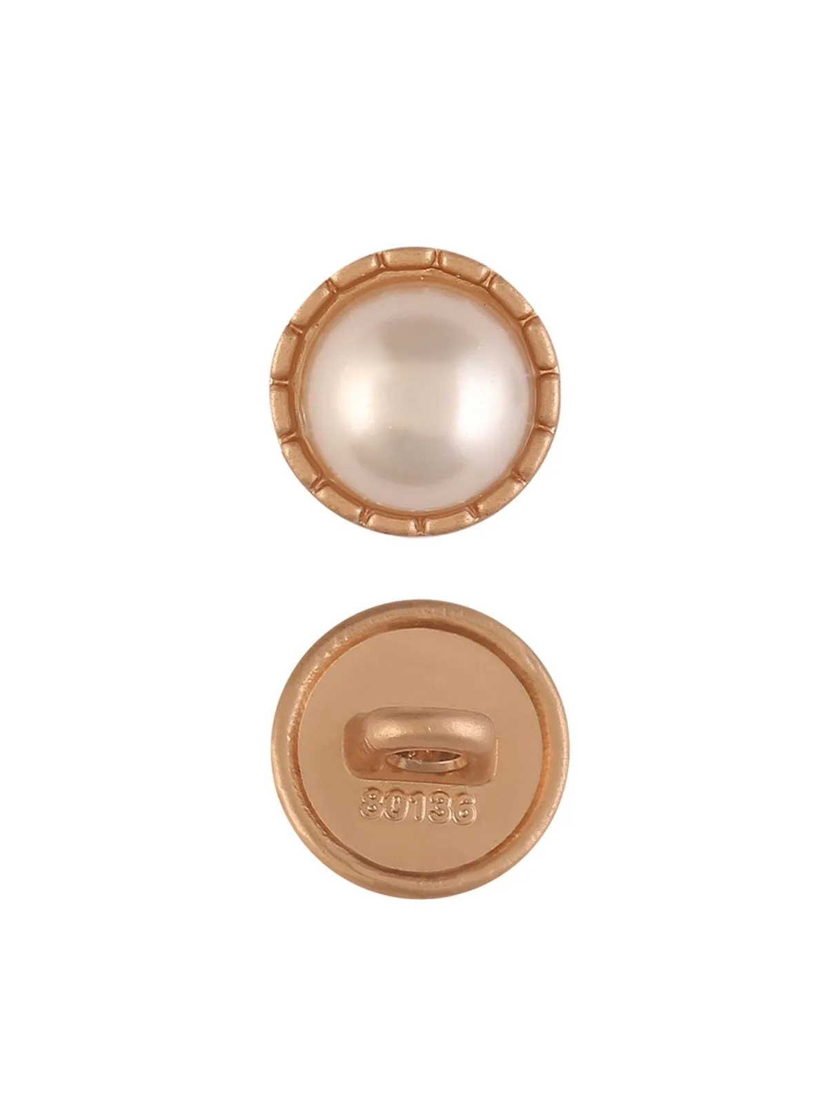 Matte Gold Round Shape with Scalloped Edges Pearl Button