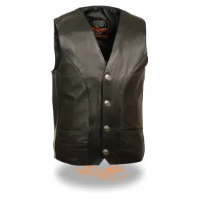 Men’s Black Classic Vest w/ Buffalo Nickel Snaps