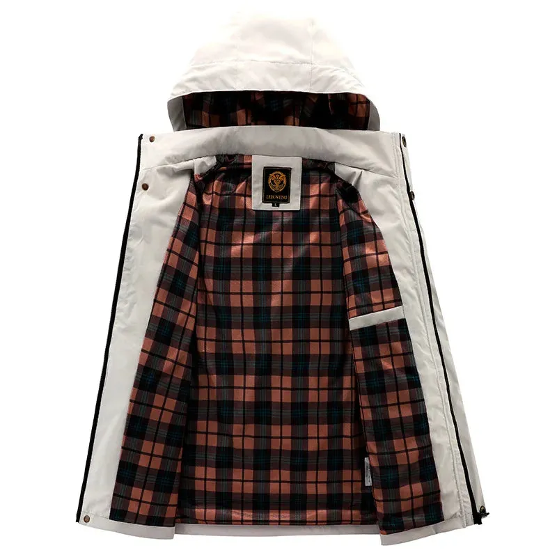 Mens Hooded Casual Parka Jacket your ultimate fit for autumn and winter This jacket isnt just about style its about turning heads and making waves