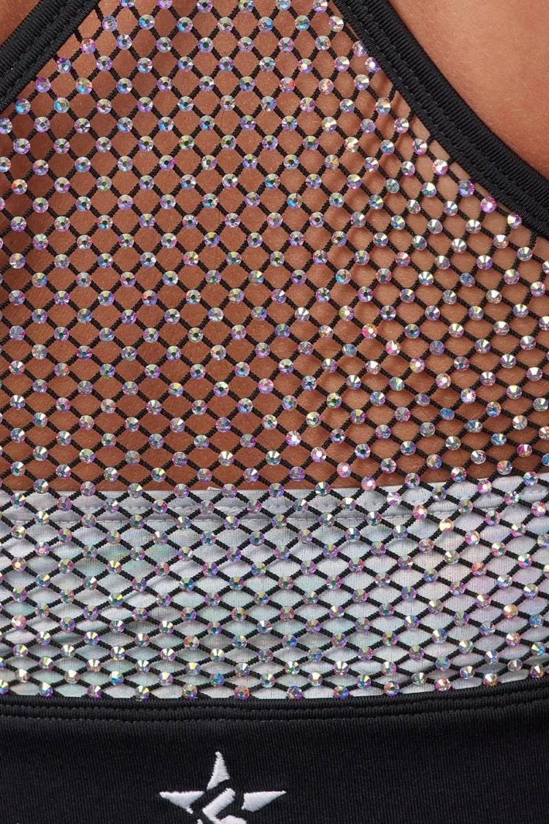 Mesh Crystal Couture Grace Sports Bra - Special Order