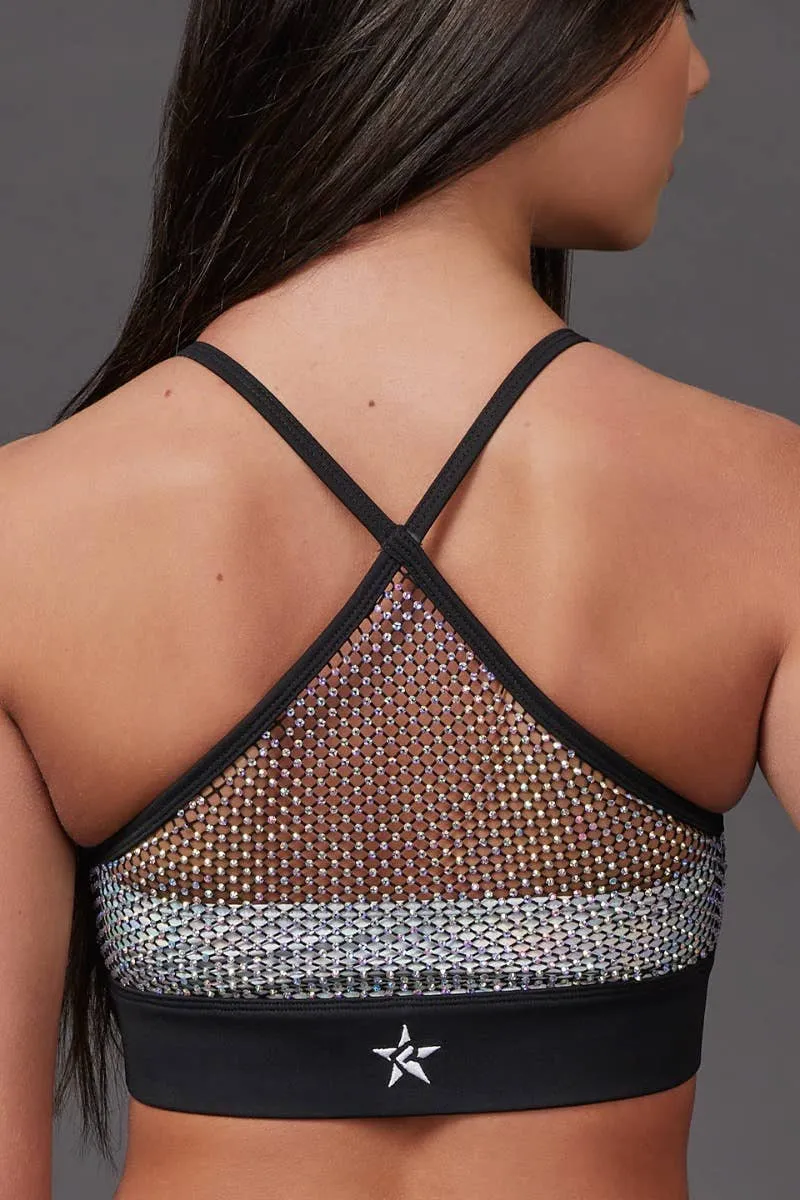 Mesh Crystal Couture Grace Sports Bra - Special Order