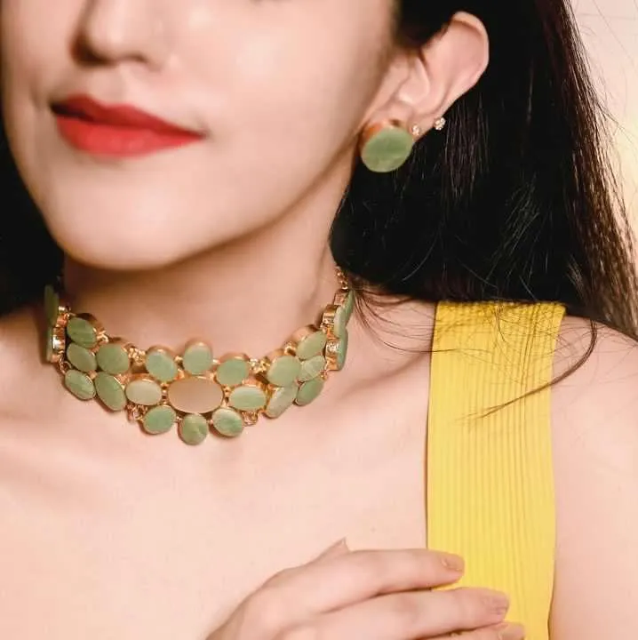 Natural Stone Necklace Set (color option) - KE100389