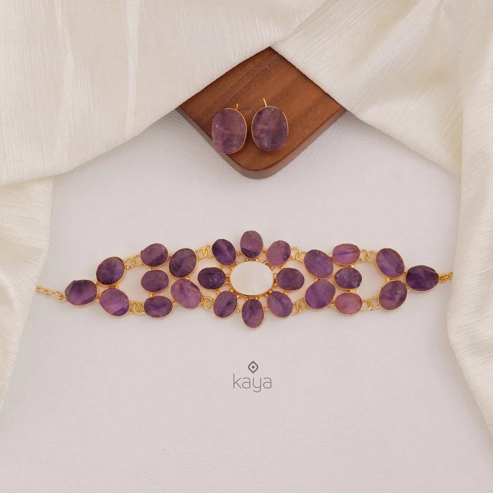 Natural Stone Necklace Set (color option) - KE100389