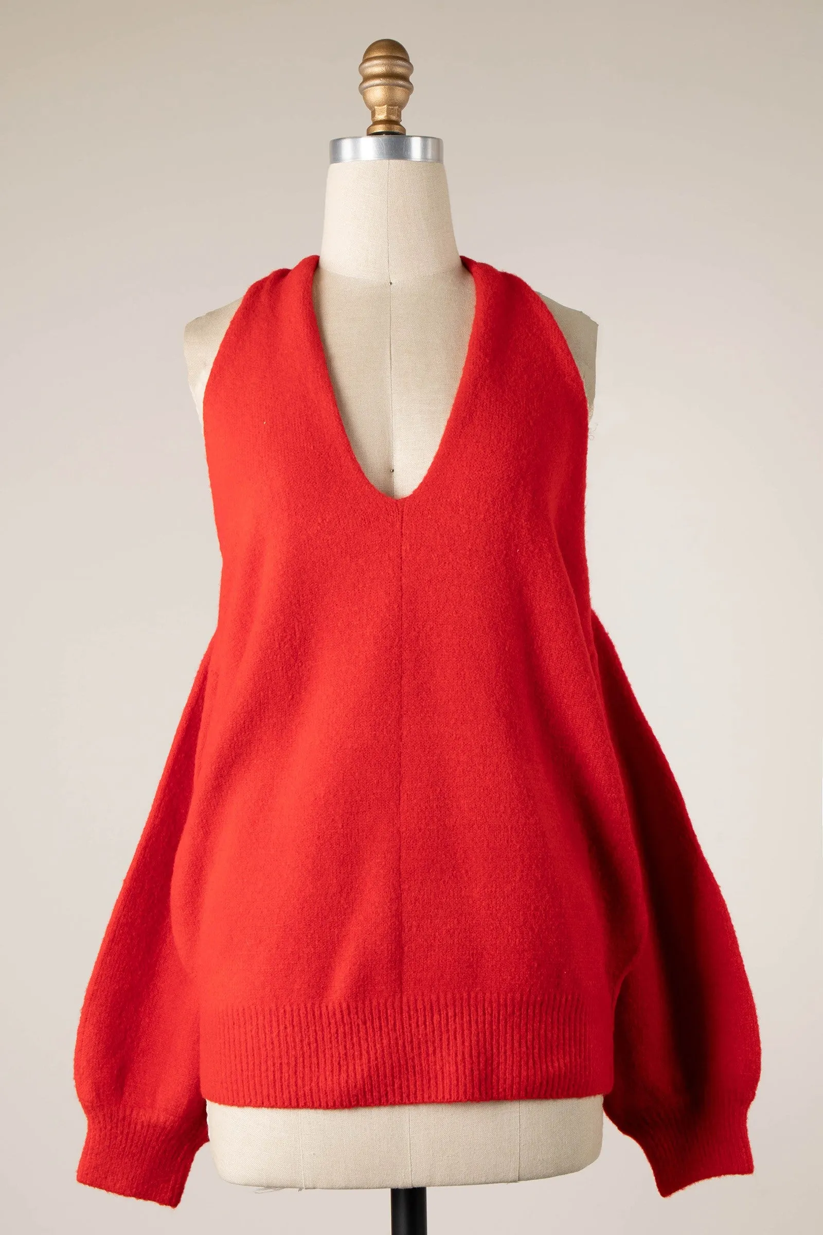 OPEN SHOULDER TWIST DETAIL SOFT KNIT SWEATER 1 PACK
