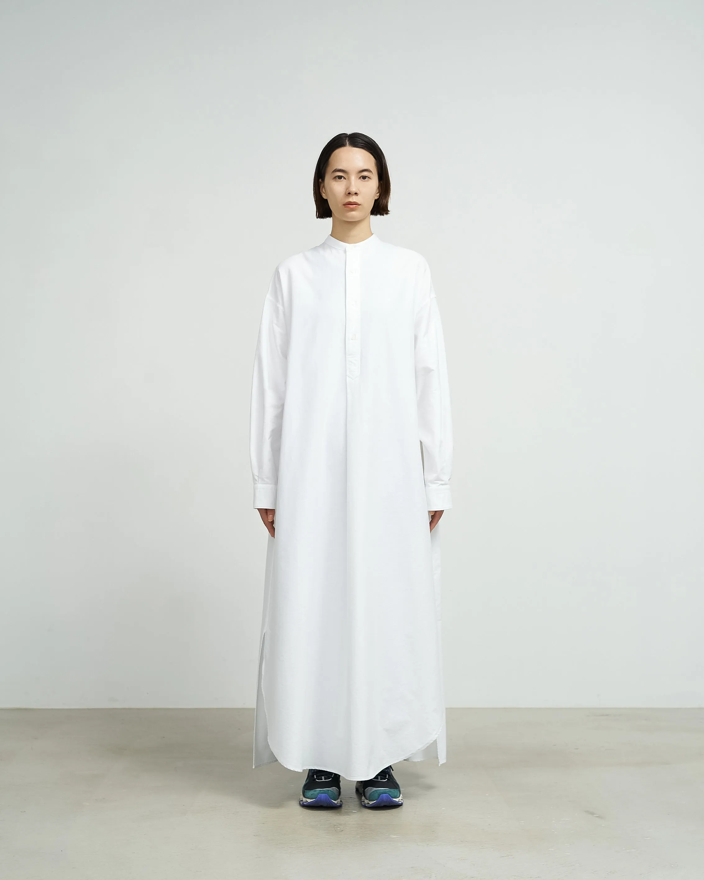 Oxford Oversized Band Collar Dress