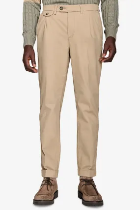 Pantalone cavalry con taschino beige