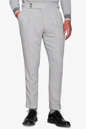 Pantalone da abito flanella misto lana grigio chiaro