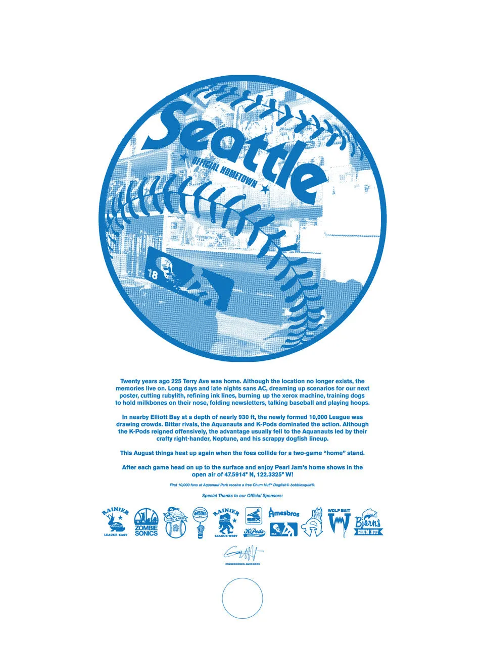 Pearl Jam Seattle Home Shows Poster