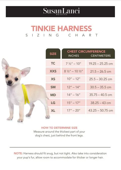 Polka Dot Nouveau Bow Tinkie Harness with White Trim