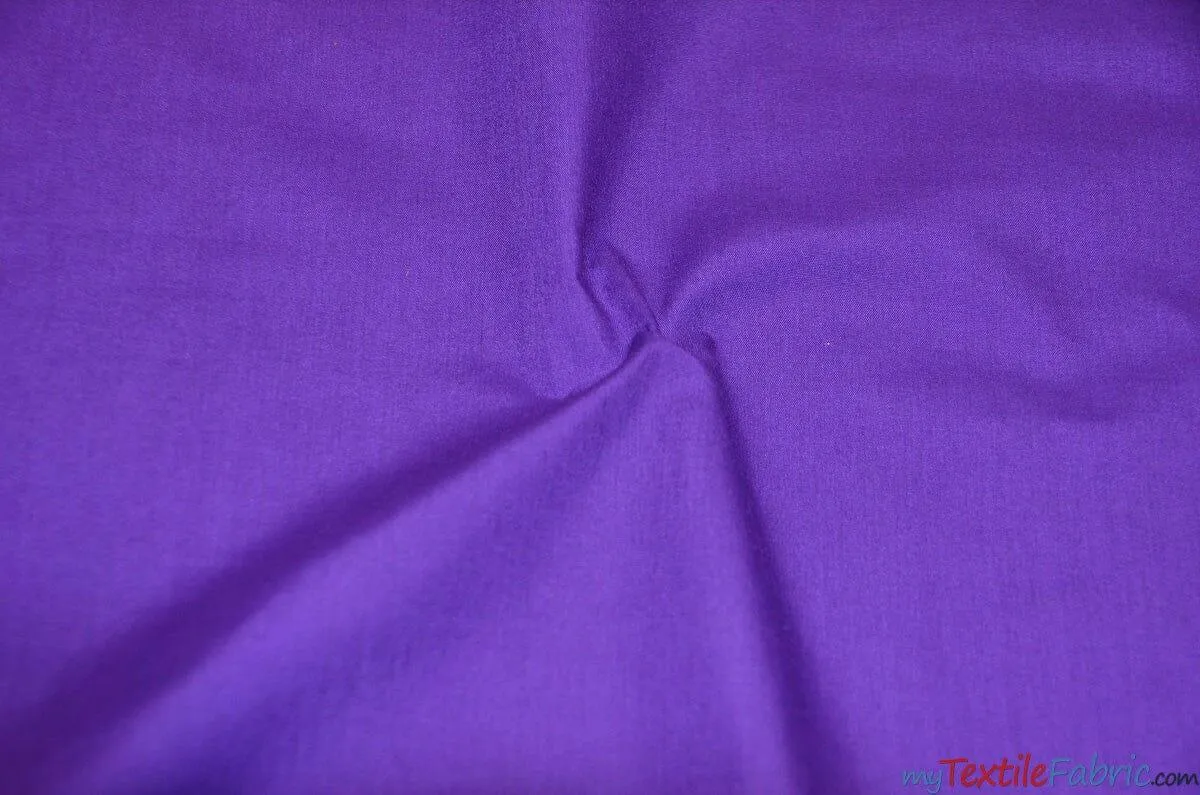 Polyester Cotton Broadcloth Fabric | 60" Wide | Solid Colors | Continuous Yards | Multiple Colors |