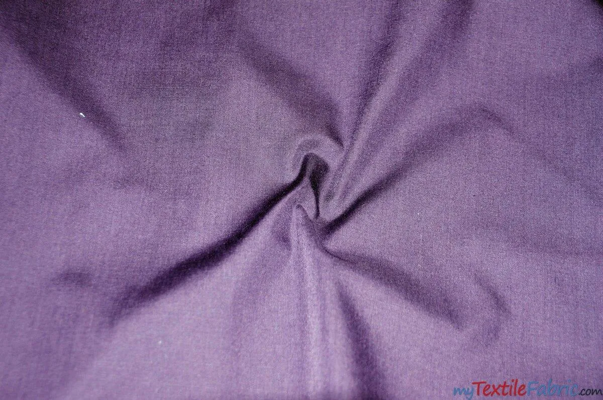 Polyester Cotton Broadcloth Fabric | 60" Wide | Solid Colors | Continuous Yards | Multiple Colors |