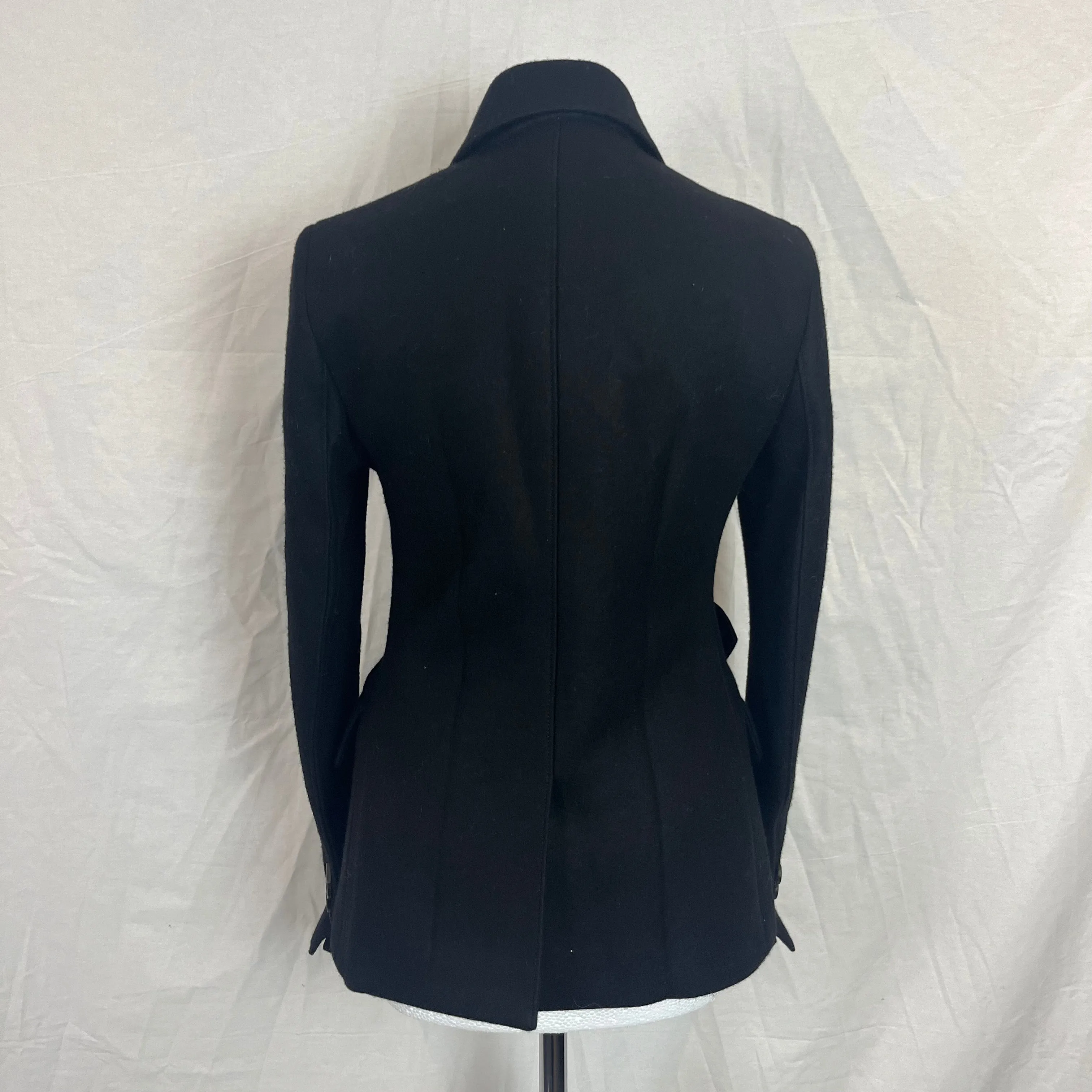 Prada Brand New Black Thick Wool Bow Detail Jacket XS