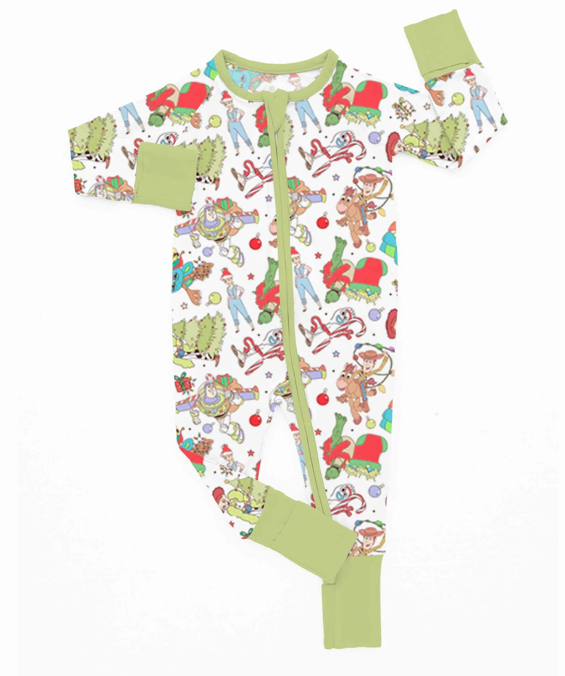 [Pre Order] Merry & Bright Holiday Toys - Bamboo Zippy Romper (EST SHIP LATE OCT)