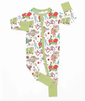 [Pre Order] Merry & Bright Holiday Toys - Bamboo Zippy Romper (EST SHIP LATE OCT)