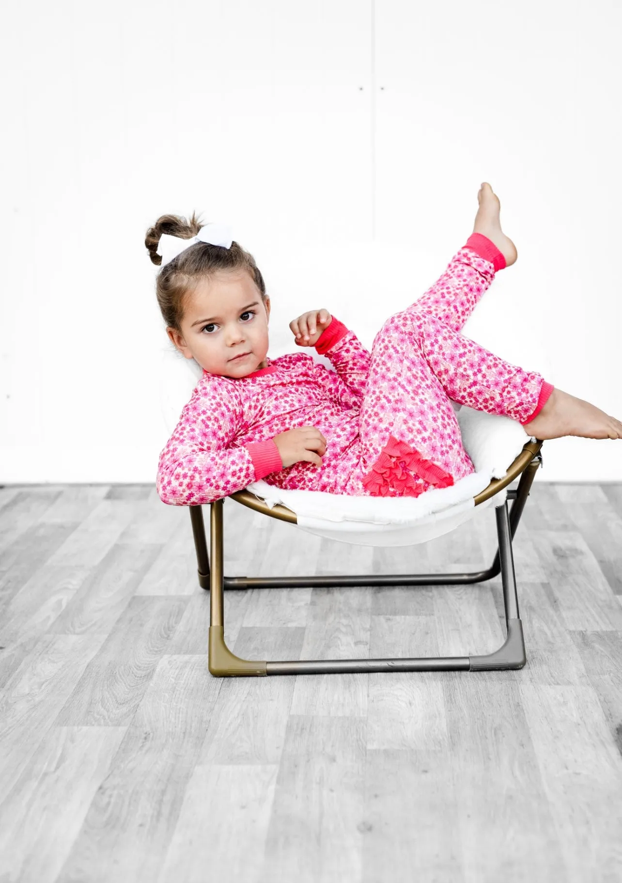 Pretty in Pink Ribbed Ruffle 2 Piece Pajama Set
