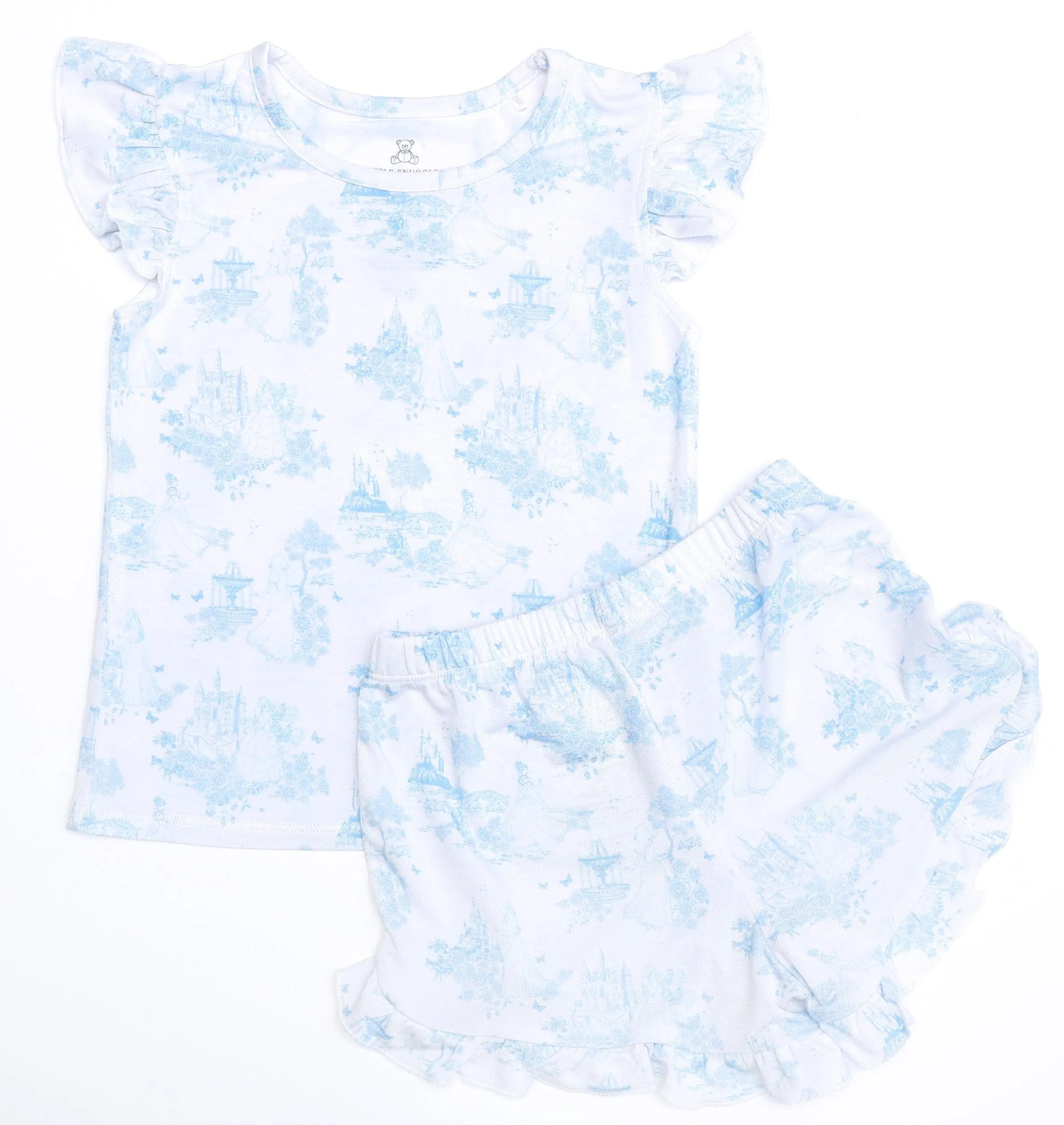 Princess Bleu Toile - Bamboo Flutter Sleeve & Shorts Lounge Set