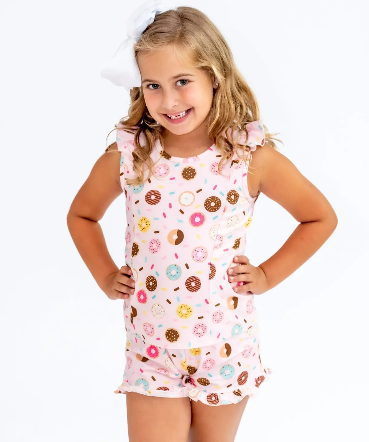 Princess Bleu Toile - Bamboo Flutter Sleeve & Shorts Lounge Set