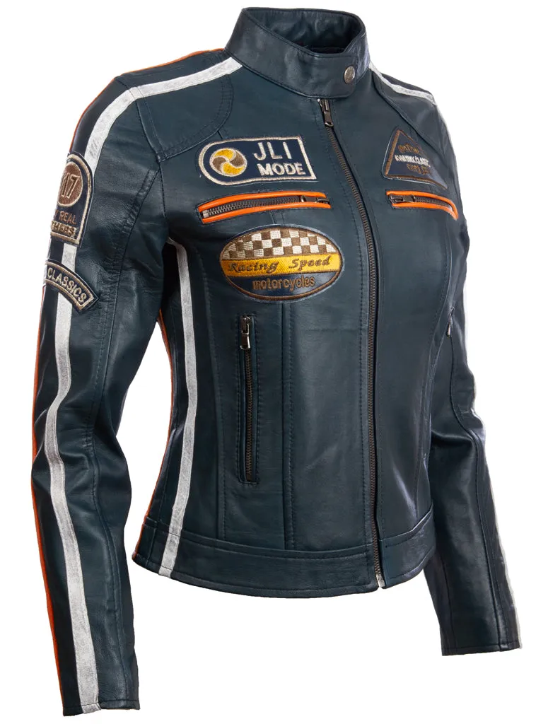 QOOC Women's Racing Biker - Navy Blue