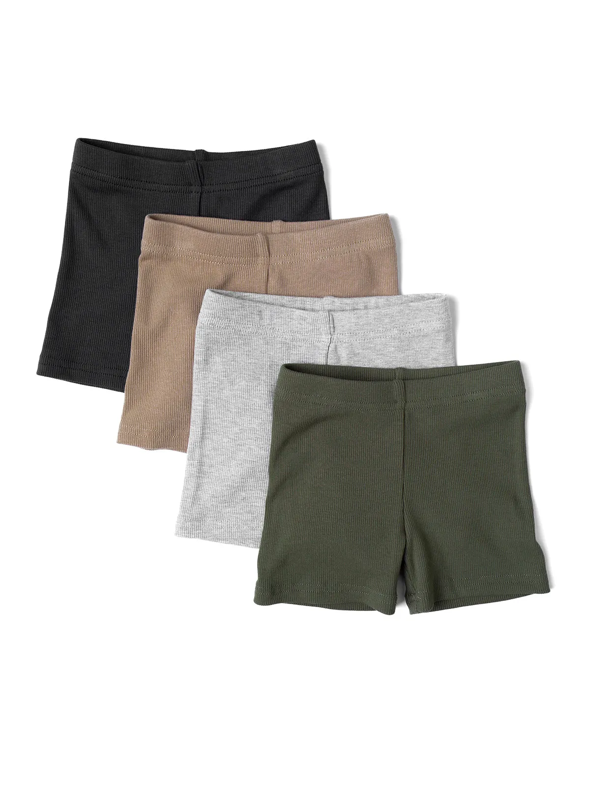 Ribbed Biker Short - Light Heather Grey