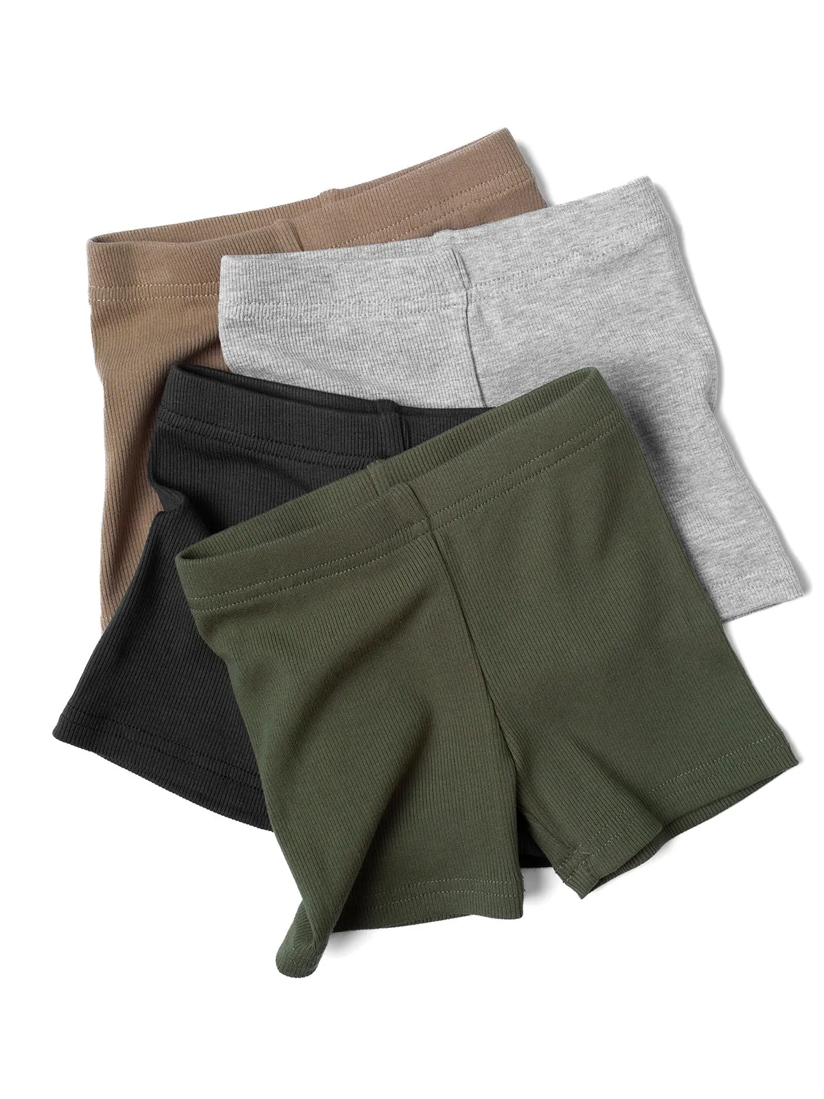 Ribbed Biker Short - Taupe