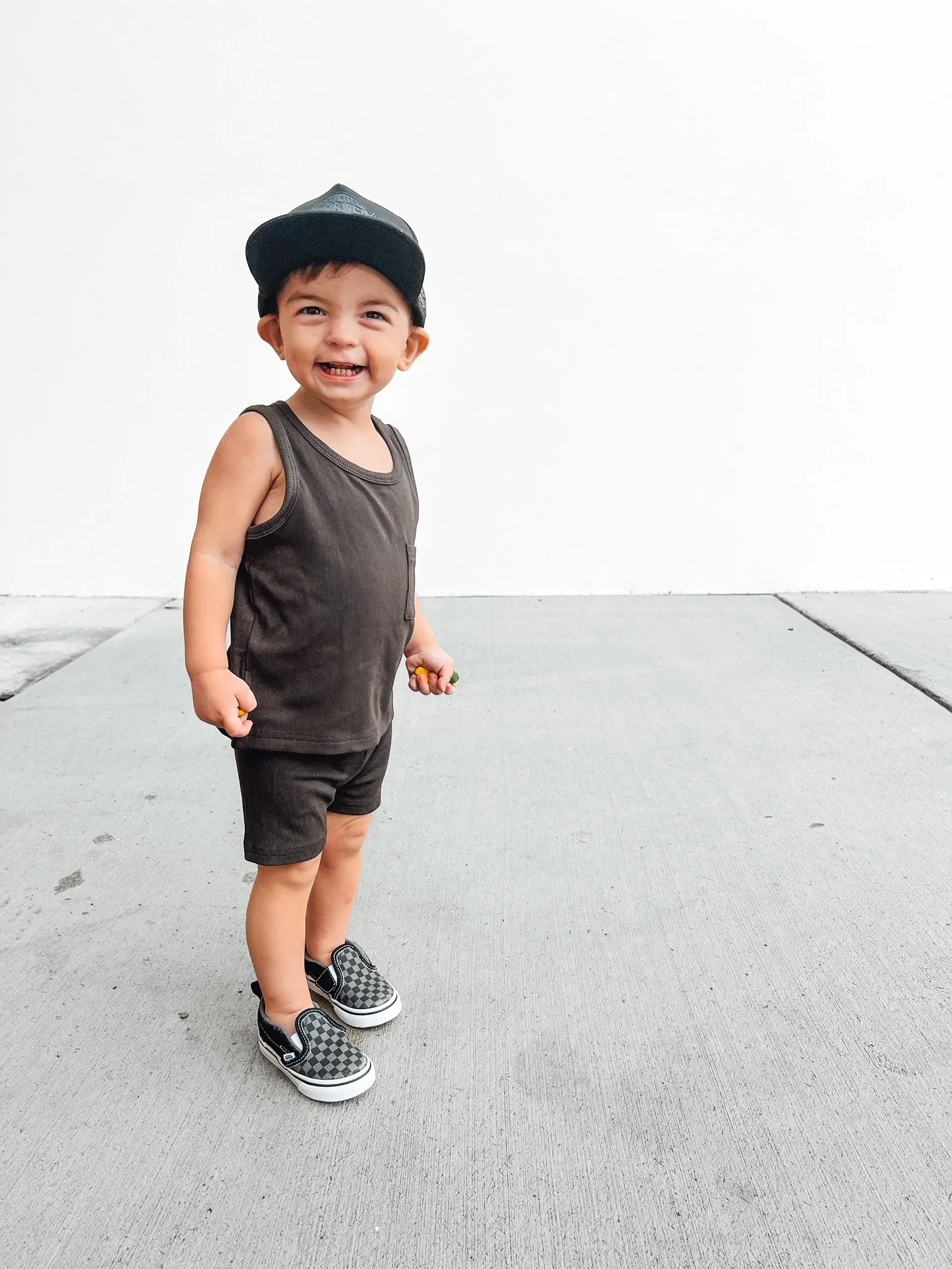 Ribbed Tank - Charcoal