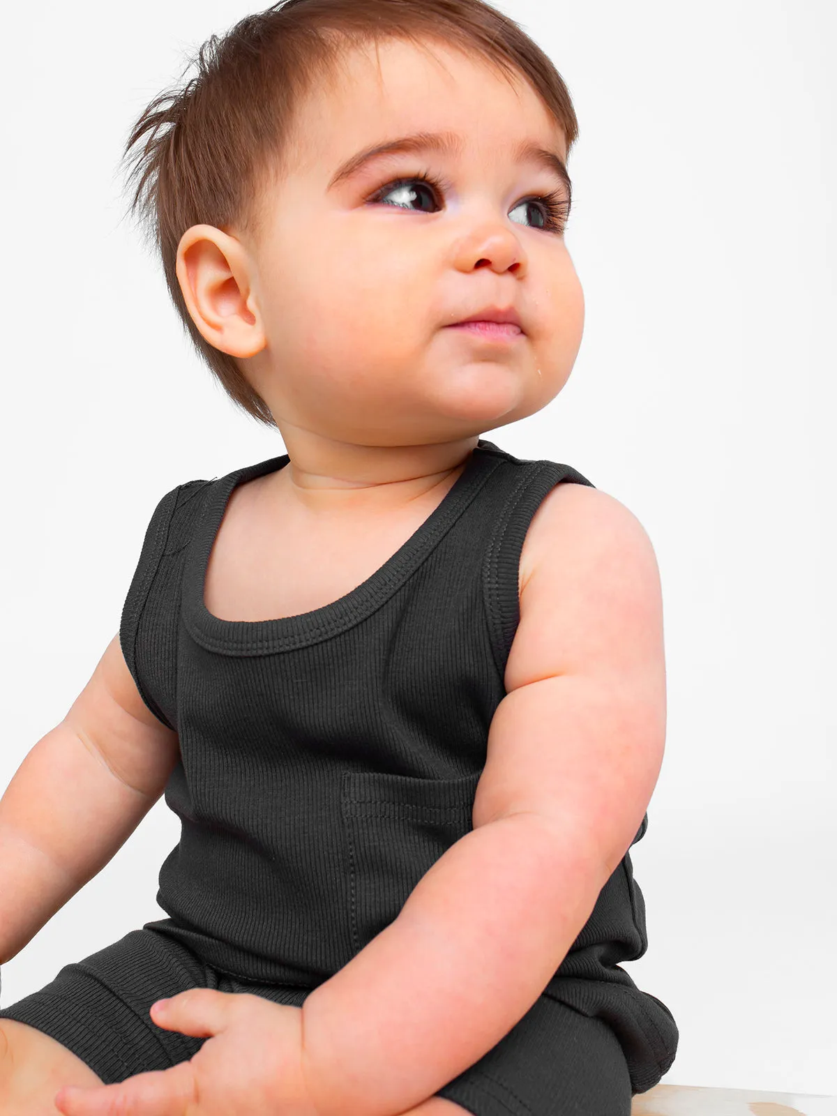 Ribbed Tank - Charcoal
