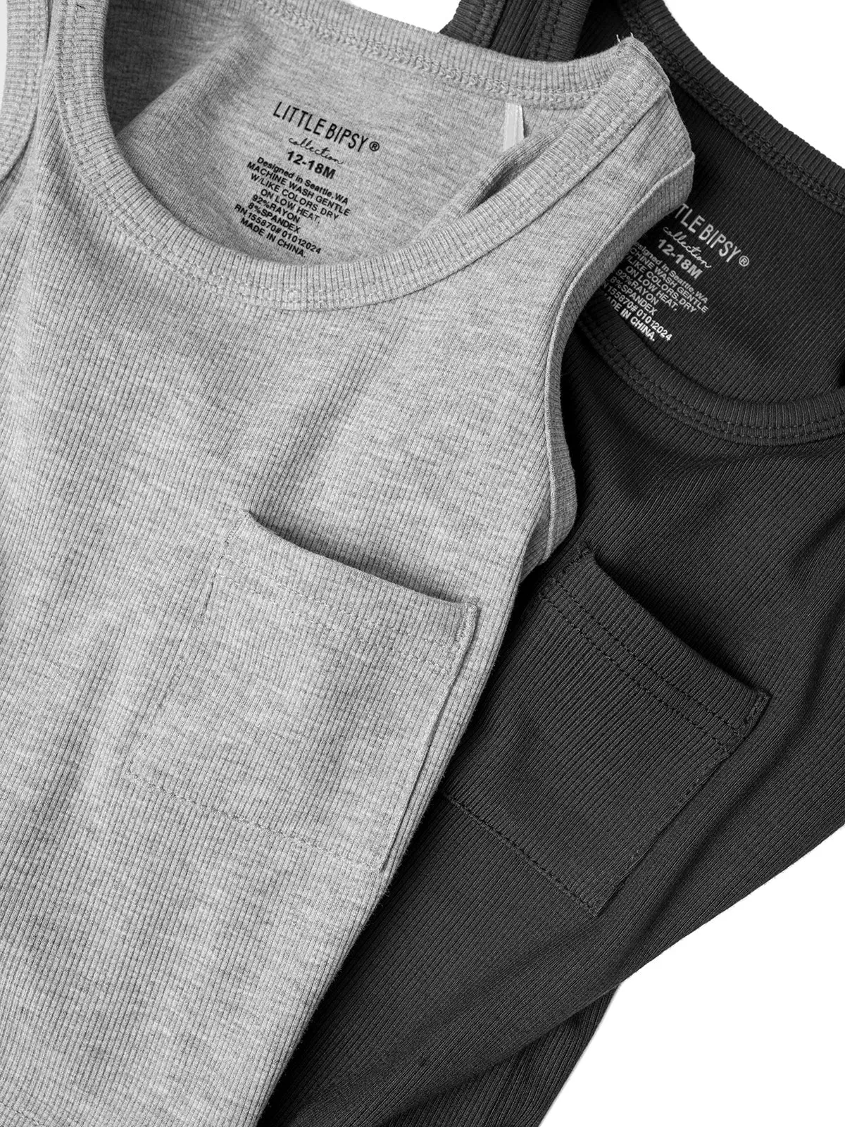 Ribbed Tank - Charcoal
