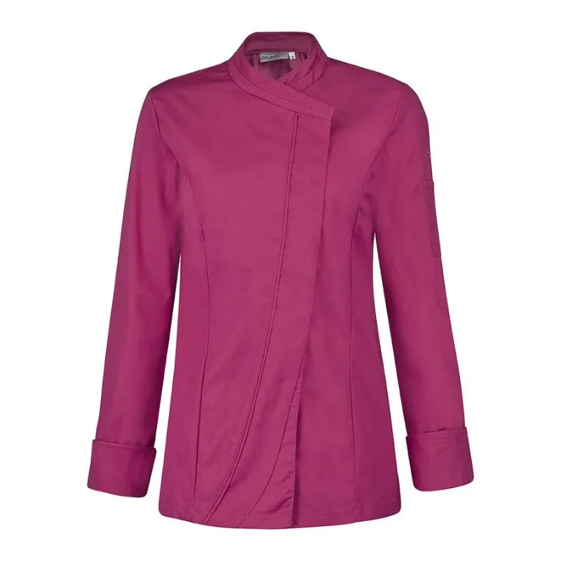 Saffron Women's Kitchen Coat Long Sleeve Fuchsia - LAFONT
