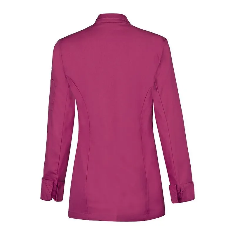 Saffron Women's Kitchen Coat Long Sleeve Fuchsia - LAFONT