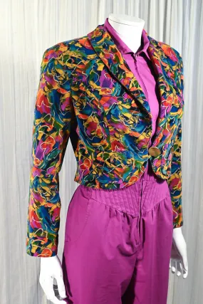 SOLD Platinum Vintage Cropped Fitted Velvet Jacket P/S