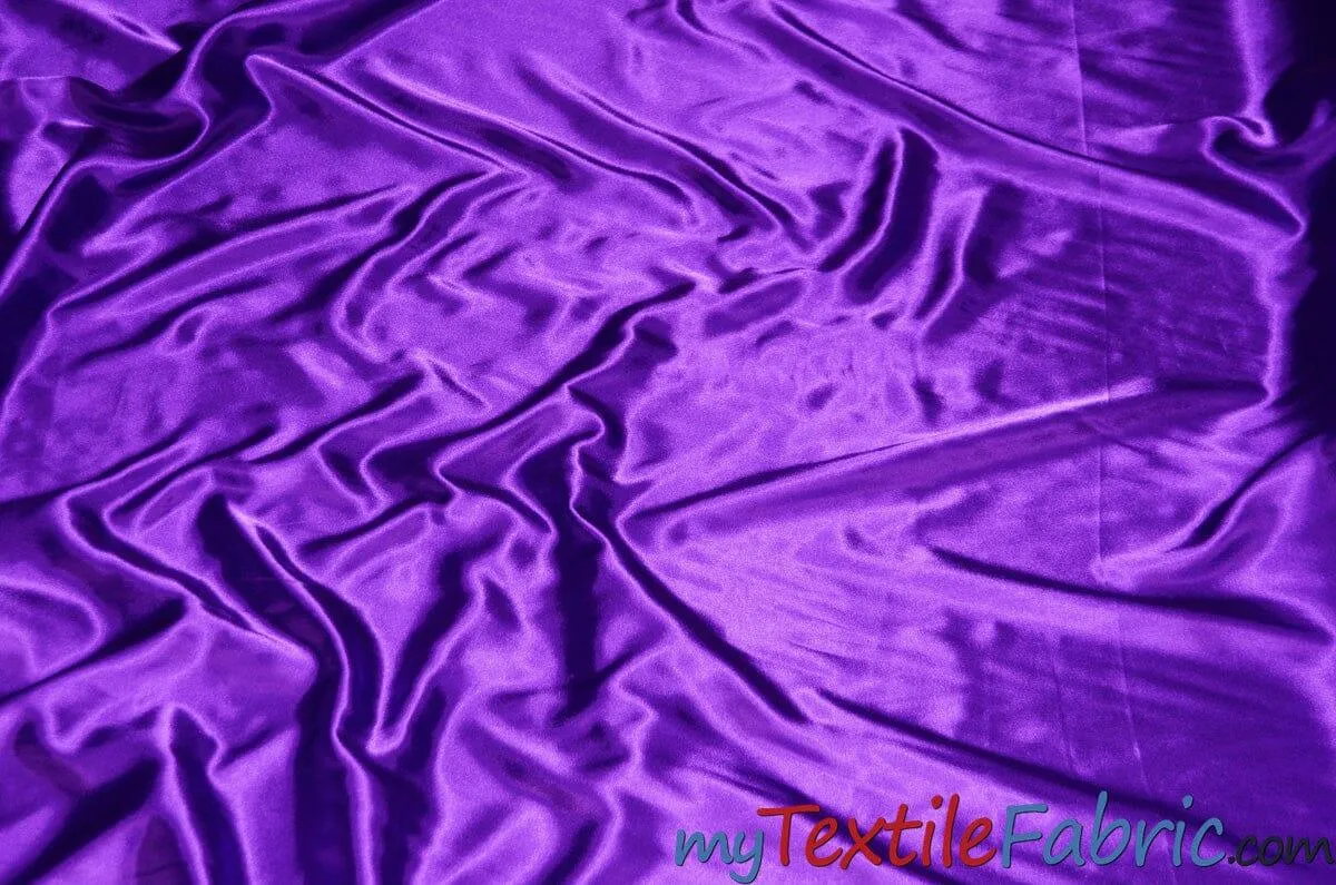 Stretch Charmeuse Satin Fabric | Soft Silky Satin Fabric | 96% Polyester 4% Spandex | Multiple Colors | Wholesale Bolt |