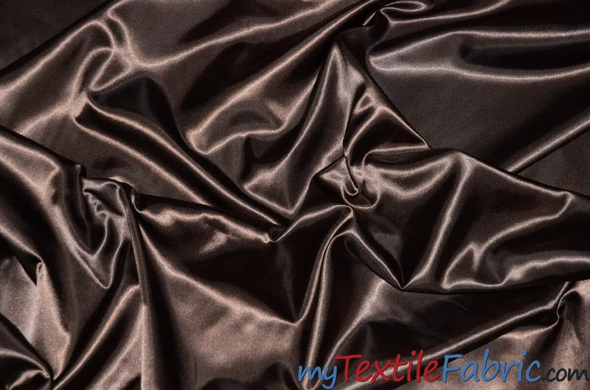 Stretch Charmeuse Satin Fabric | Soft Silky Satin Fabric | 96% Polyester 4% Spandex | Multiple Colors | Wholesale Bolt |