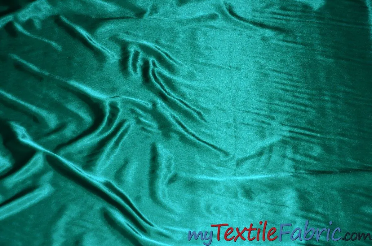 Stretch Charmeuse Satin Fabric | Soft Silky Satin Fabric | 96% Polyester 4% Spandex | Multiple Colors | Wholesale Bolt |