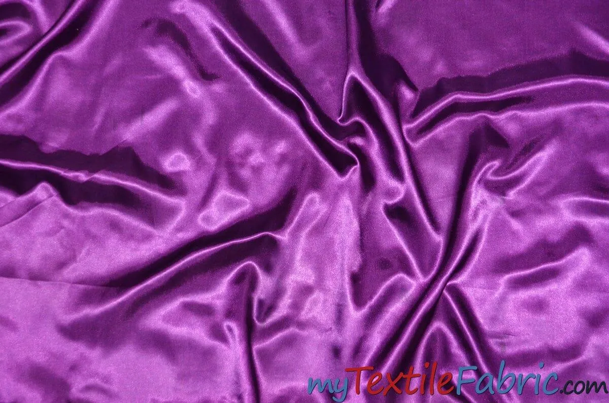 Stretch Charmeuse Satin Fabric | Soft Silky Satin Fabric | 96% Polyester 4% Spandex | Multiple Colors | Wholesale Bolt |