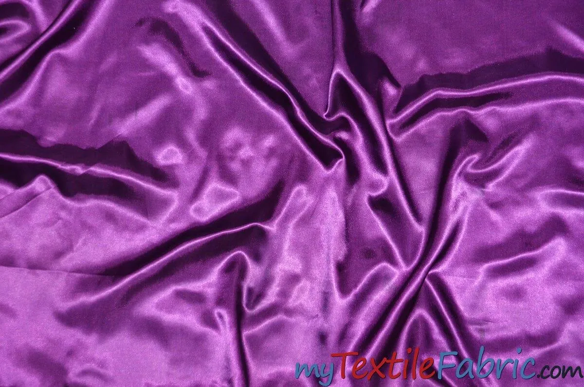 Stretch Charmeuse Satin Fabric | Soft Silky Satin Fabric | 96% Polyester 4% Spandex | Multiple Colors | Wholesale Bolt |