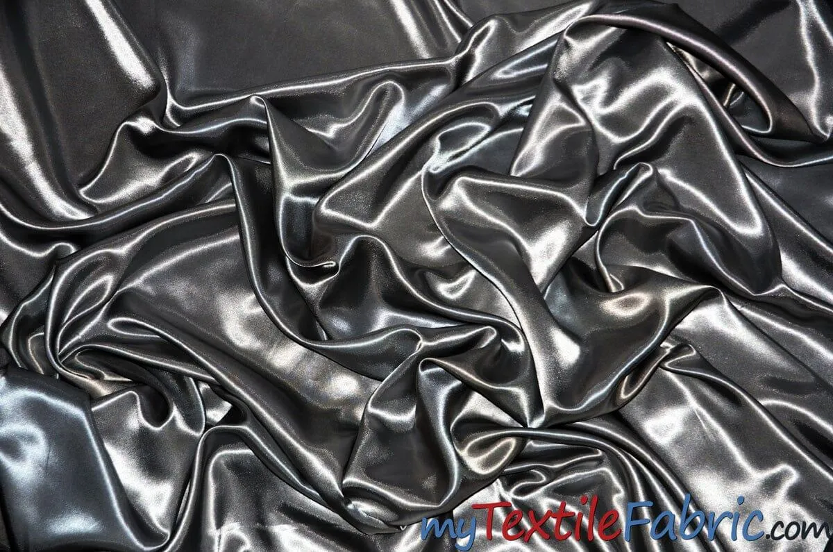 Stretch Charmeuse Satin Fabric | Soft Silky Satin Fabric | 96% Polyester 4% Spandex | Multiple Colors | Wholesale Bolt |