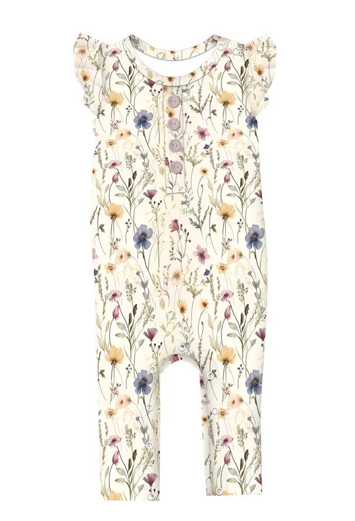 Summer Love Wild Meadows - Bamboo Flutter Sleeve Romper
