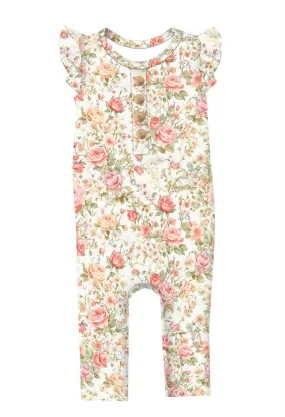 Sweet Summer Sweet Petals - Bamboo Flutter Sleeve Romper