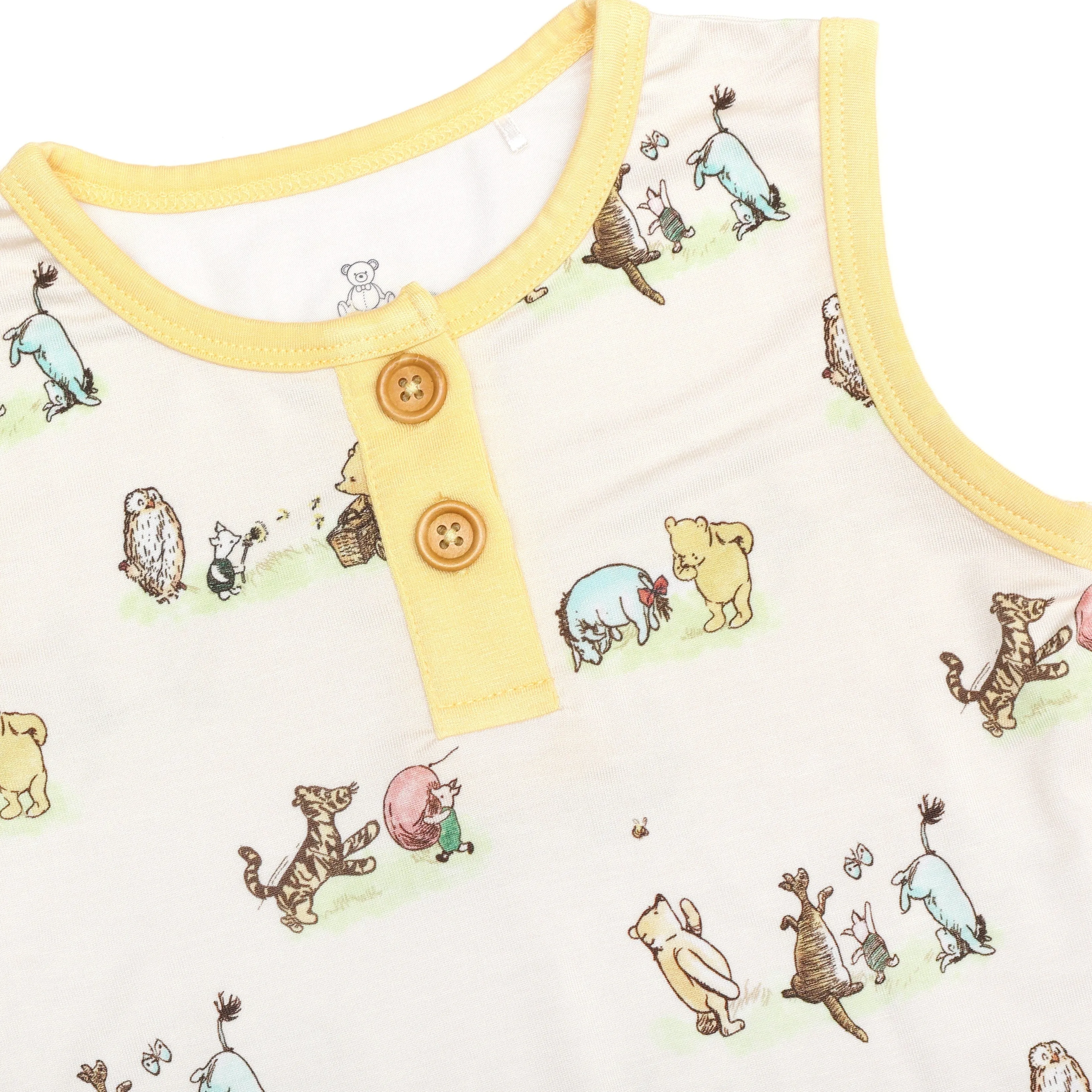 Sweet Summer Vintage Pooh - Bamboo Baby Tank Romper