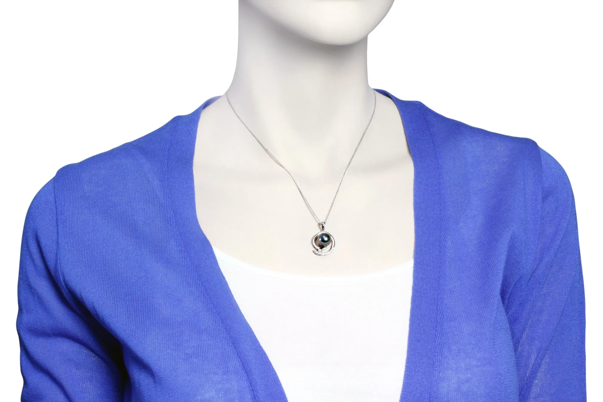 Tahitian pearl pendant - Silver - Circle of Life
