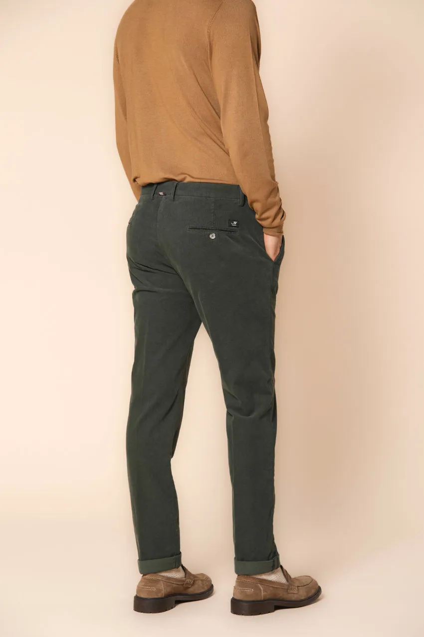 Torino men's chino pants in velvet 1500 striped slim fit ①